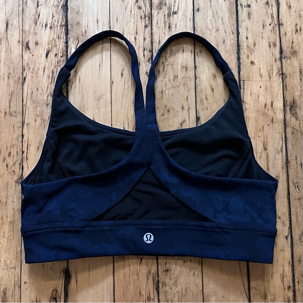 Lululemon Train Times Bra Camouflaged Midnight Navy Black / Black size 6